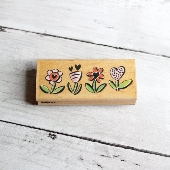 Rubber Stampede Stamp Flower Border Wood Mounted Scrapbook Craft - Picture 1 of 3